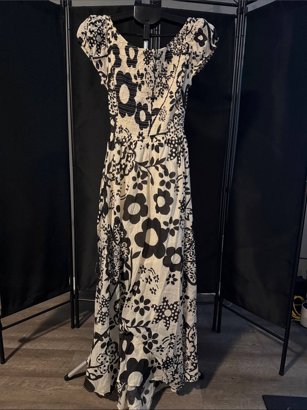 Free People Black and White Floral Maxi Dress